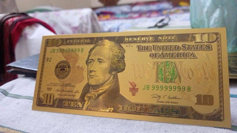 American 7pes/Set 24k Gold Plated Souvenir Realistic Banknotes Dollars 11