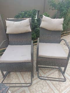 Rocking Outdoor Rattan Chairs - Pair