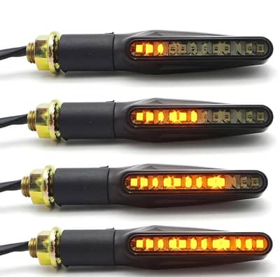 Pack Of 2 Pair(4pcs) – Audi Flow Style Led Motorcycle Turn Signals Ind