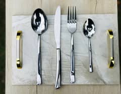 stainless steel cutlery set golden & silver 4 & 6 persons