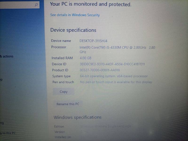 HP Probook Core i5 4th Generation 11