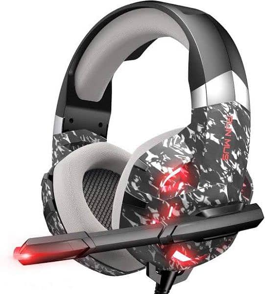 onikuma k1b pro camo white lights headphone noise cancellation 0