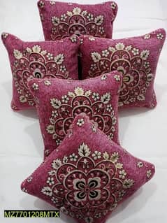 5 Pc's Velvet Jaquard Cushion Covers with free Delivery charges