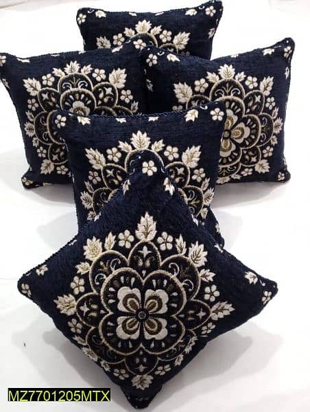 5 Pc's Velvet Jaquard Cushion Covers 1