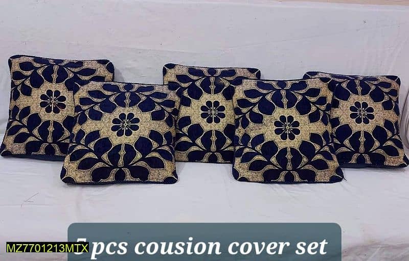 5 Pc's Velvet Jaquard Cushion Covers 3