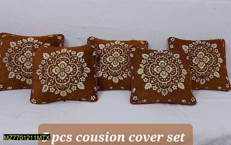 5 Pc's Velvet Jaquard Cushion Covers 6