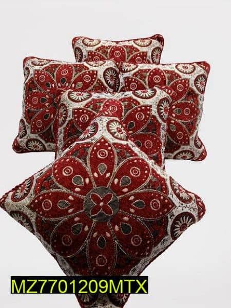 5 Pc's Velvet Jaquard Cushion Covers 8