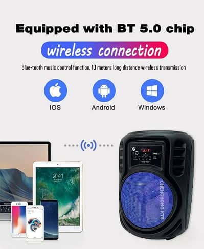 8 Inch Karaoke Microphone Speaker Party Wireless Portable Speaker