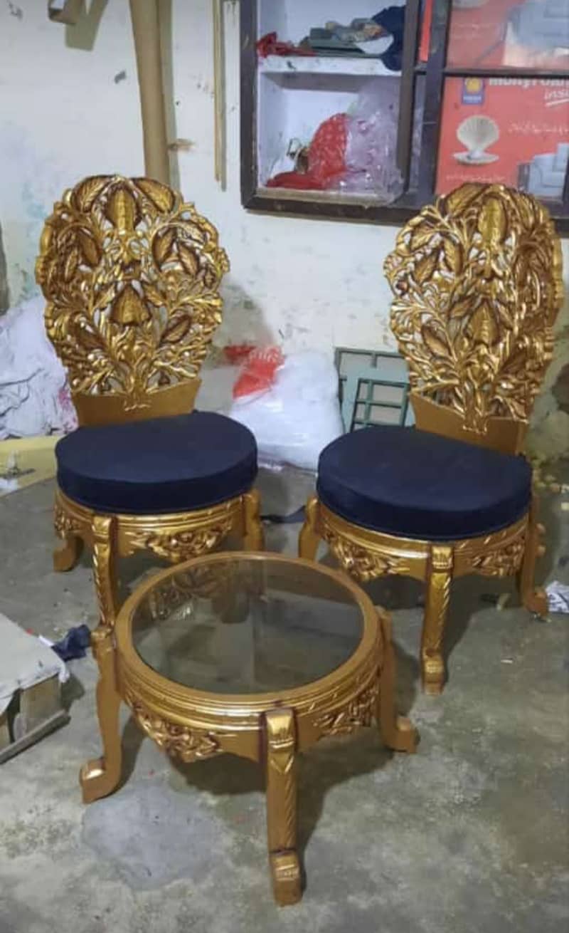Chinioti coffee chairs set with table 0