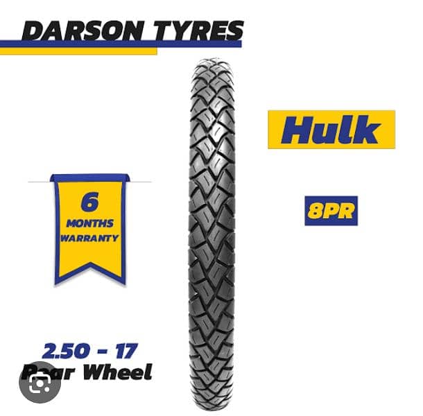 2.50. 17 8ply Darson 70 back Brand New Bikes Tyres 0
