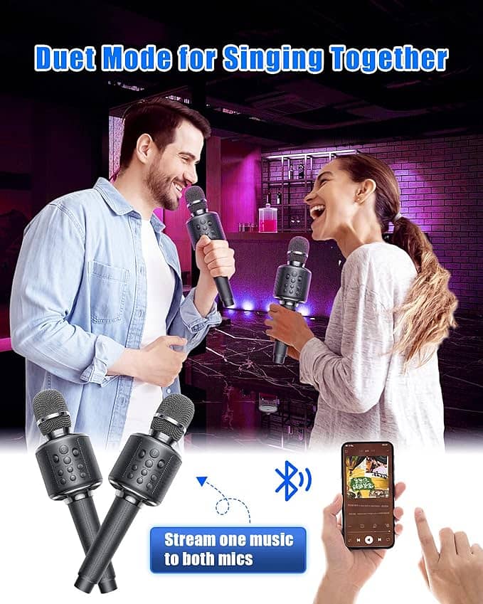 Bluetooth Karaoke Microphone, Rechargeable HIGH SOUND QUALITY: Handmad 4