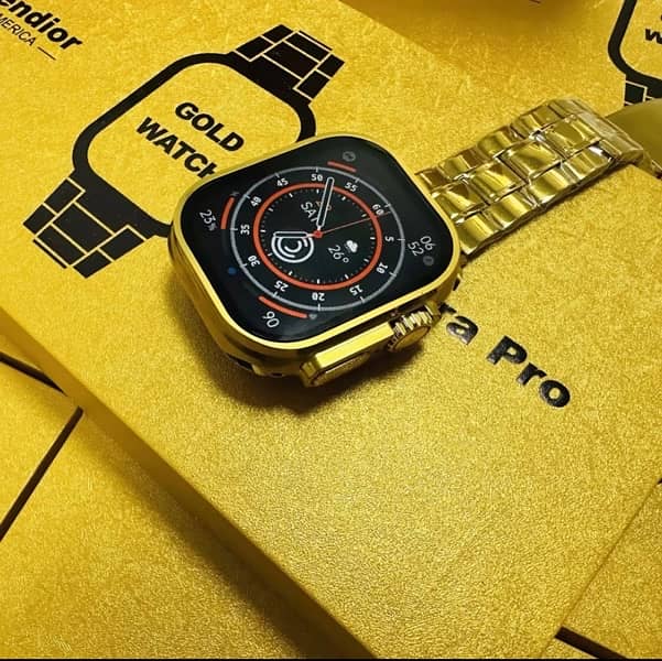 GS 9 Pro Gold Edition Smart Watch with 3 Premium Straps 1