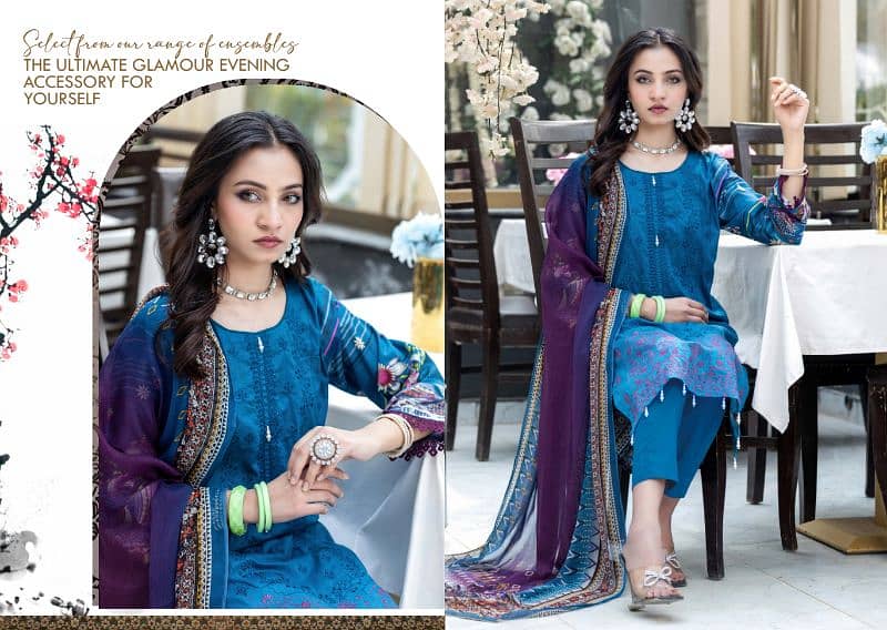 Hina by Fatima Collection 3 Pc Embroidered Suit 3