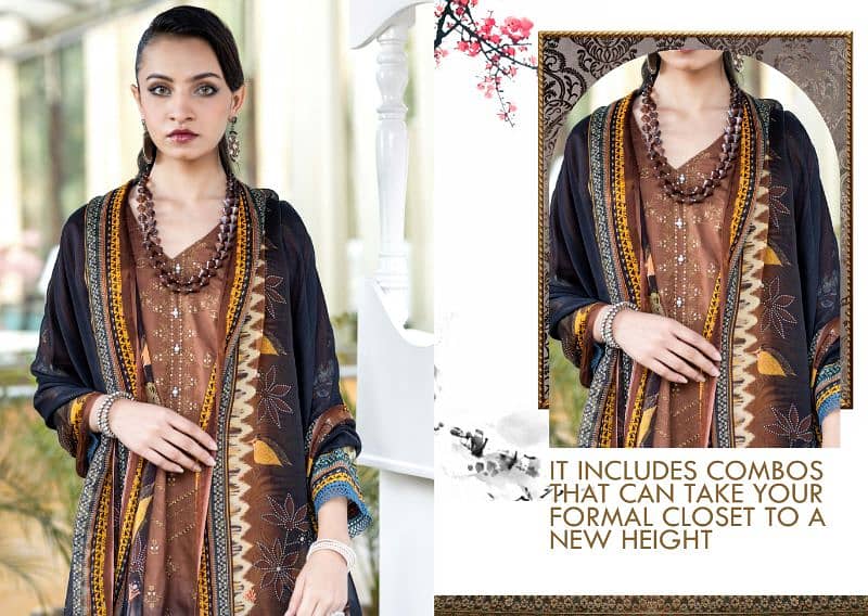 Hina by Fatima Collection 3 Pc Embroidered Suit 4
