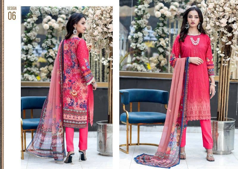 Hina by Fatima Collection 3 Pc Embroidered Suit 9