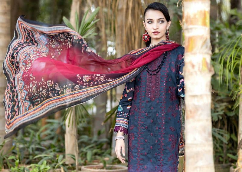 Hina by Fatima Collection 3 Pc Embroidered Suit 13