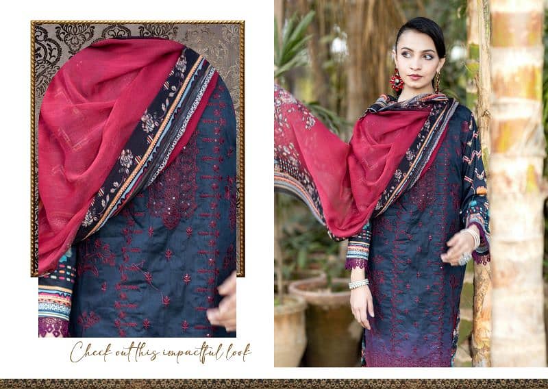 Hina by Fatima Collection 3 Pc Embroidered Suit 16
