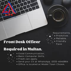 Female Receptionist/Front Desk Officer Required in Model Town Multan 0