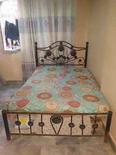 Iron Bed | Metress | Single bed in Double Size