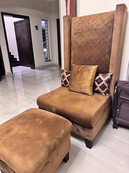 lush & new sofa set High back chair with ottoman stool 0333:8787044 1