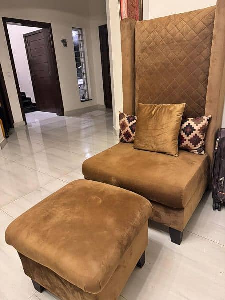 lush & new sofa set High back chair with ottoman stool 0333:8787044 2