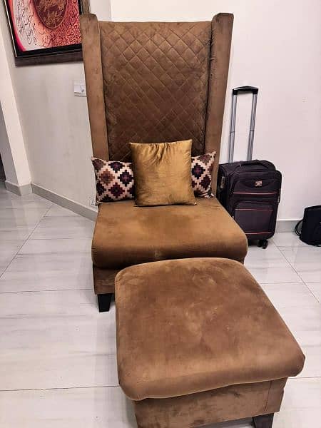 lush & new sofa set High back chair with ottoman stool 0333:8787044 3