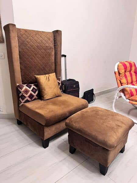 lush & new sofa set High back chair with ottoman stool 0333:8787044 4