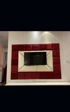 bed and tv cushion wall