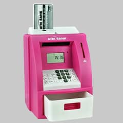 kids coin box piggy bank atm toy machine