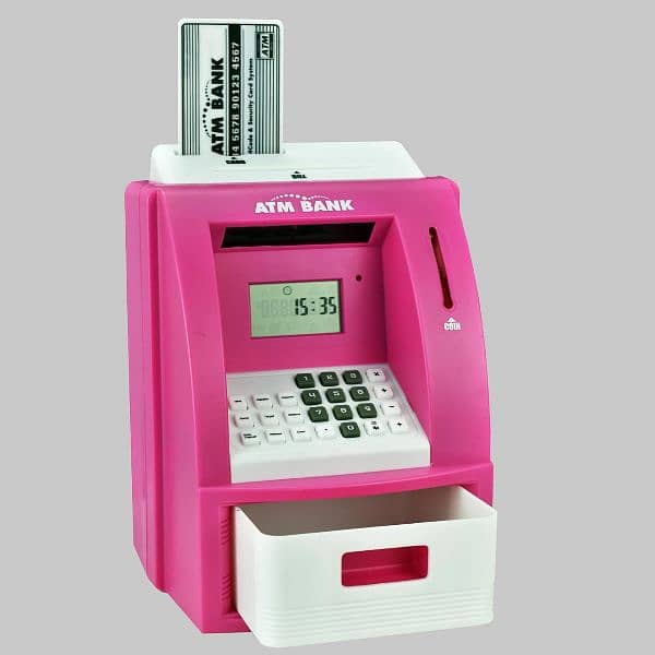 kids coin box piggy bank atm toy machine 0