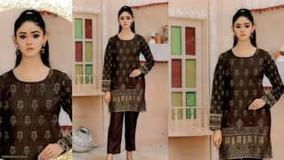 2 Pcs Fiza Noor Women's Unstitched Karandi Jacquard Suit