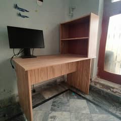 Table with Attached Book Shelve