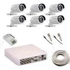 CCTV Camera with 6 Channel DVR and cable
