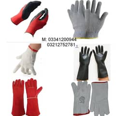 Cotton gloves knitted Working Gloves Leather Rubber Gloves PVC coated