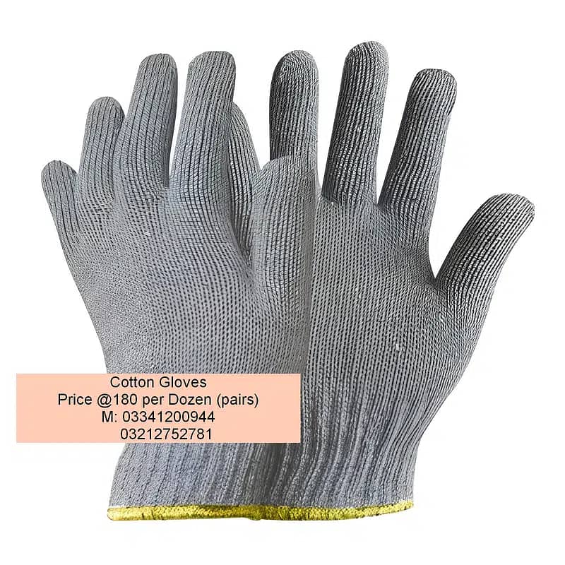 Cotton gloves knitted Working Gloves Leather Rubber Gloves PVC coated 1