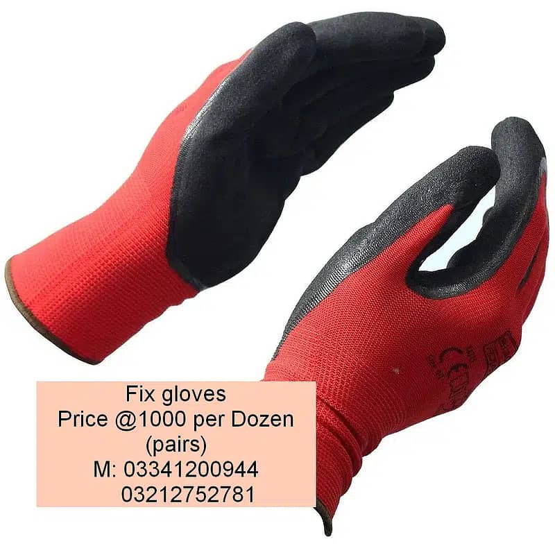 Cotton gloves knitted Working Gloves Leather Rubber Gloves PVC coated 2