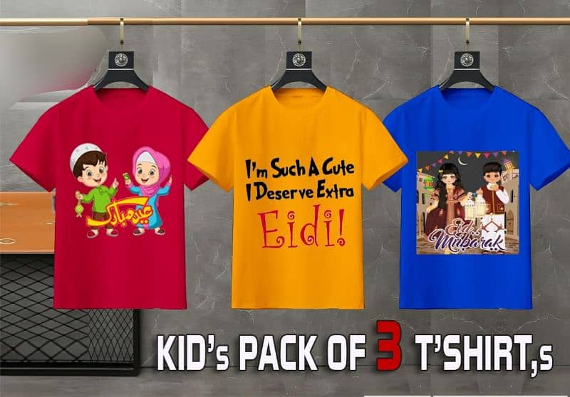 pack of 3 kids Eid special T-shirts 2