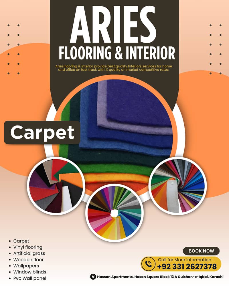 wallpaper / Carpet / vinyl floor / wood flooring /Artificial grass 1