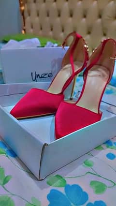 Red bridal heel for sale. brand Unze London