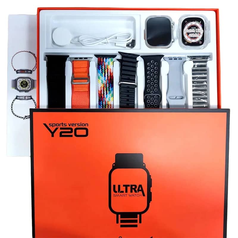 Y20 ULTRA SMART WATCH WITH 7IN 1 STRAP 1 SILICON CASE 0