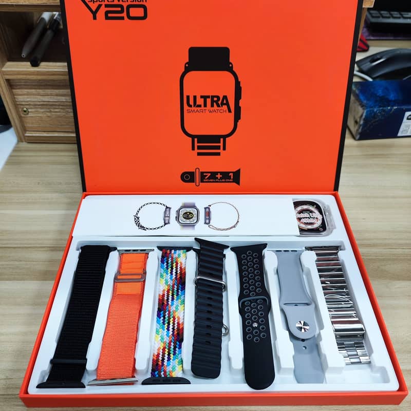 Y20 ULTRA SMART WATCH WITH 7IN 1 STRAP 1 SILICON CASE 1