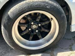 Deep dish imported alloy wheels 15 inch with used tyres
