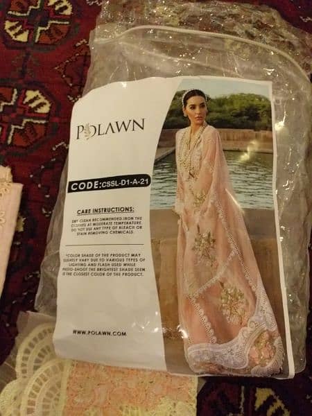 unstitched clothes pink color brand polawan 2