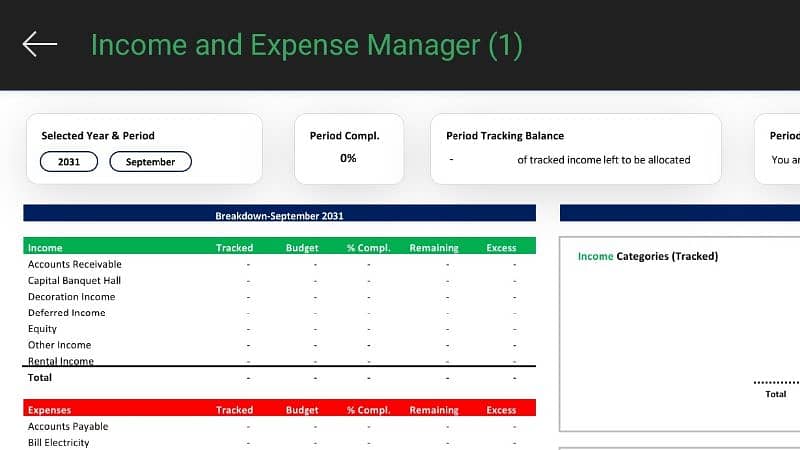 Dynamic Excel Income & Expense | Budget Manager 0