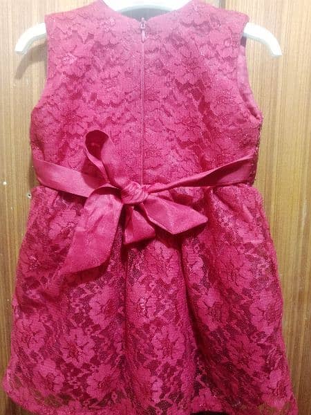 maroon Party frock for girls 2