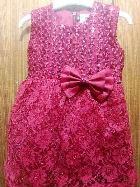 maroon Party frock for girls 3