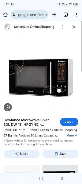 Dawlance Microwave Owen 100% like new 10