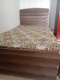 Single Wooden Bed with Mattress