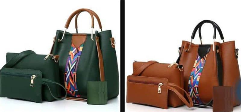 *Product Name*: 3 Pcs Women's  lathar bag 1