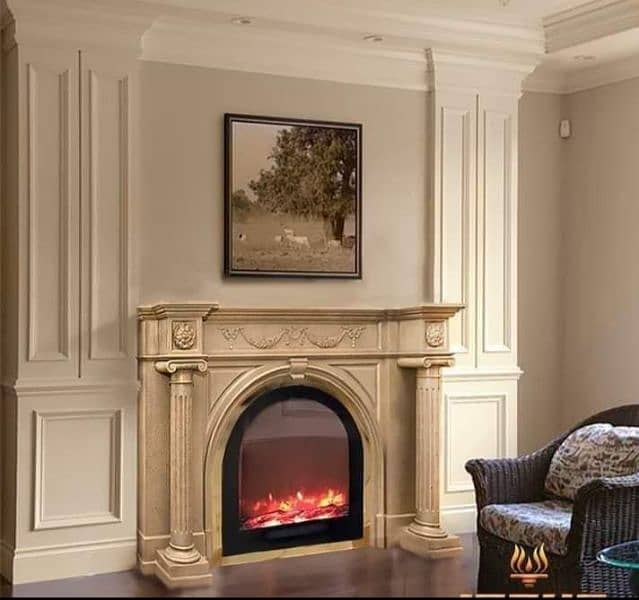 Electric 3d and gas fireplace 3